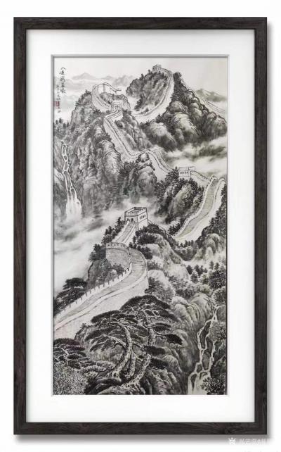 郝鹏云日记-国画山水画长城《八达岭晨曦》，作品尺寸竖幅69*137公分，辛丑年秋末郝鹏云画於【图4】