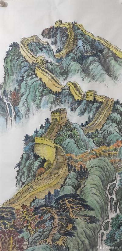 郝鹏云日记-国画山水画长城《八达岭晨曦》，作品尺寸竖幅69*137公分，辛丑年秋末郝鹏云画於【图5】