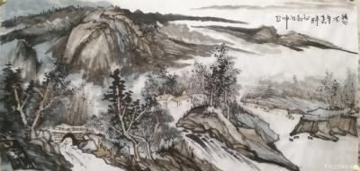 张祖坤日记-国画水墨山水画《峡谷沟壑》《幽静山林》《水绕山青溪如烟海》，辛丑年冬月张祖坤创作【图5】