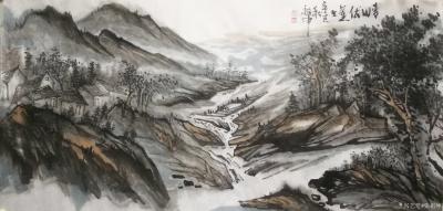 张祖坤日记-国画水墨山水画《峡谷沟壑》《幽静山林》《水绕山青溪如烟海》，辛丑年冬月张祖坤创作【图6】