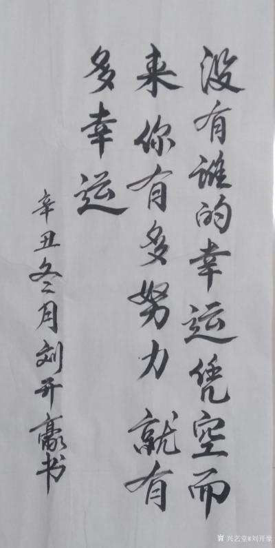 刘开豪日记-巜没有谁的幸运凭空而来》书法      没有谁的幸运凭空而来，你有多努力，就有多【图1】