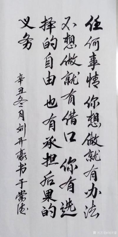 刘开豪日记-书法 作品《任何事情你想做就有办法》任何事情你想做就有办法，不想做就有借口，你有【图1】