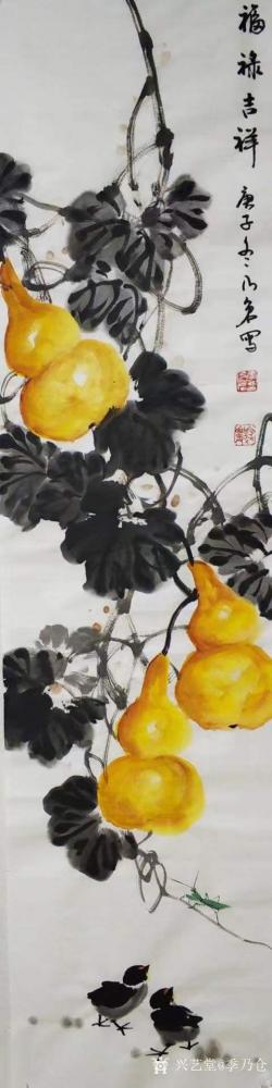 季乃仓日记-季乃仓国画花鸟画水果系列作品寿桃、石榴、葫芦、柿子；
国画花鸟画石榴作品名称《【图3】