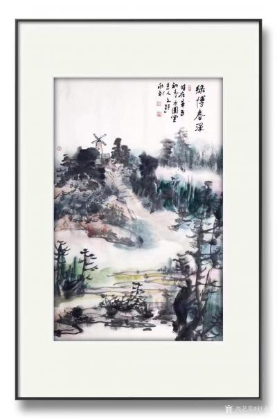 赵永利日记-国画山水画建邺十景《绿博春深》《南湖憩影》，辛丑年冬月赵永利作品。
建邺十景评【图1】