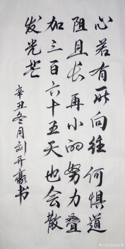 刘开豪日记-《心若有所向往》书法     心若有所向往，何惧道阻且长，再小的努力叠加三百六十【图1】