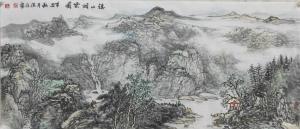 宋保江国画作品-《溪山烟云图》