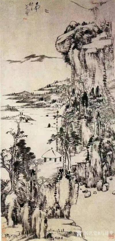 马培童收藏-对话朱耷对话朱耷山水画，潘玮萱评马培童（62）
  朱耷，明江西宁王朱权九世孙【图3】