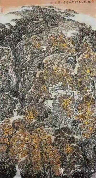 马培童收藏-对话朱耷对话朱耷山水画，潘玮萱评马培童（62）
  朱耷，明江西宁王朱权九世孙【图4】