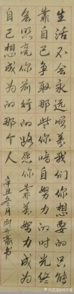 刘开豪日记-《生活不会永远顺着我们》书法【图1】