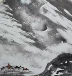 陈刚日志-国画水粉山水画《初雪》；
冬季笔墨色无功，
生宣横扫多从【图1】