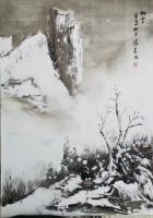 艺术家陈刚日记:国画水粉山水画《初雪》；
冬季笔墨色无功，
生宣横扫多从【图1】