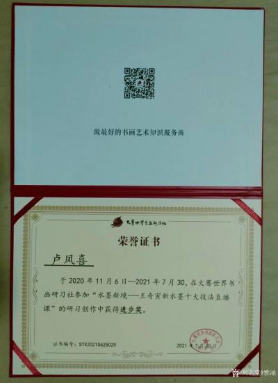 雅涵一一主人凤喜荣誉-清华美院结业证书，大骞研习社新水墨十大技法结业证书，大骞研习社大型厅堂花鸟画结业【图12】