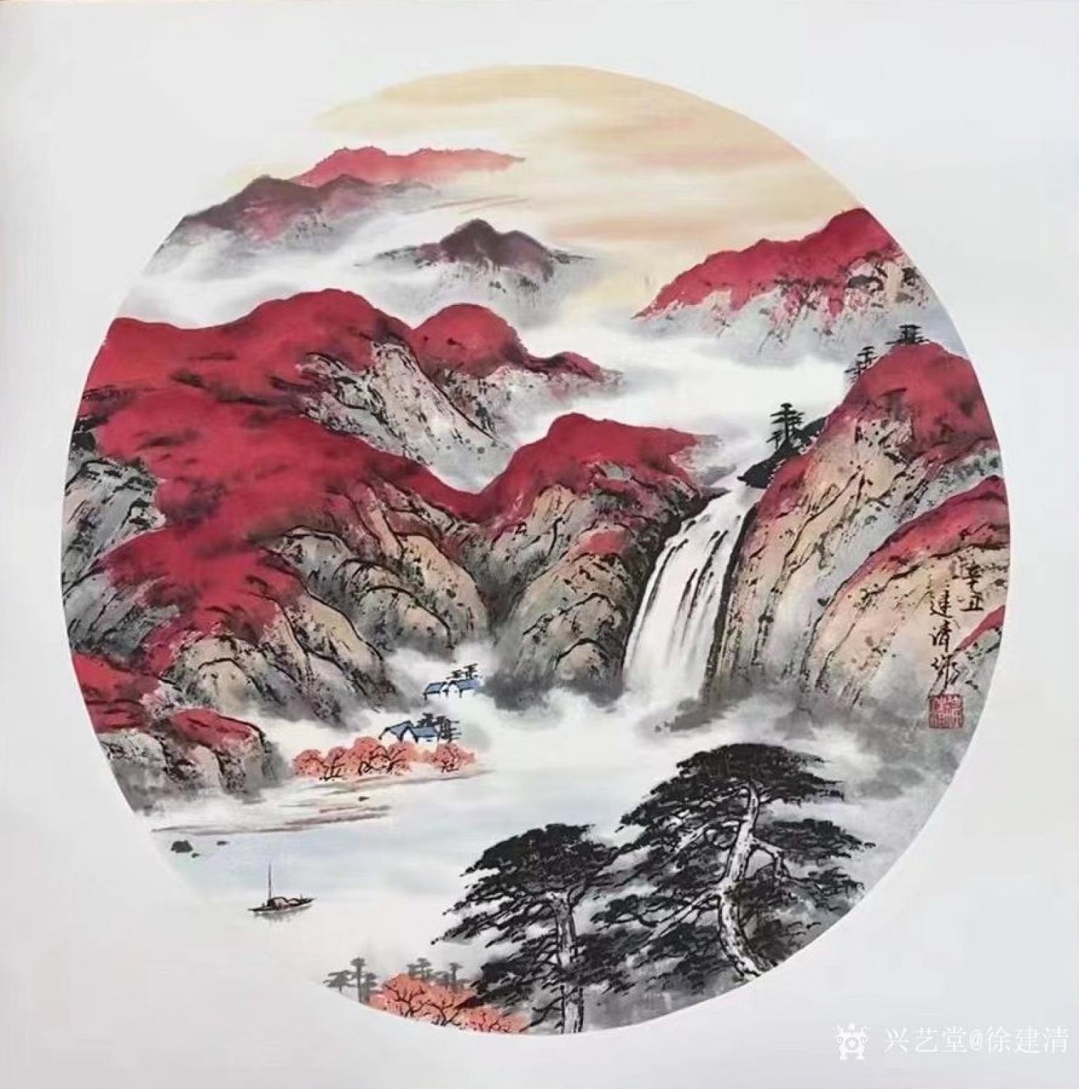 徐建清国画作品《山水-鸿运当头》【图0】