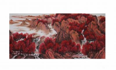 任振山日记-国画山水画《江山多娇》，新春佳日，绘制祖国大美山河。——约稿之作。【图2】