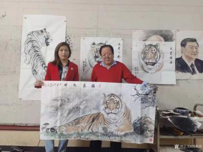 穆振庚日记-虎年画虎，国画老虎，卧虎、虎头，《王者雄风》《福临乾坤》，请欣赏。【图1】