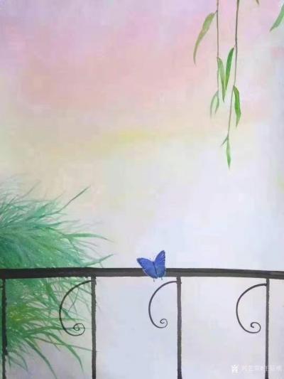 王征明日记-水意画两幅创作感悟分享:
  第一幅水意画《草原》，黑绿搭配造成压抑和恐怖，白【图2】