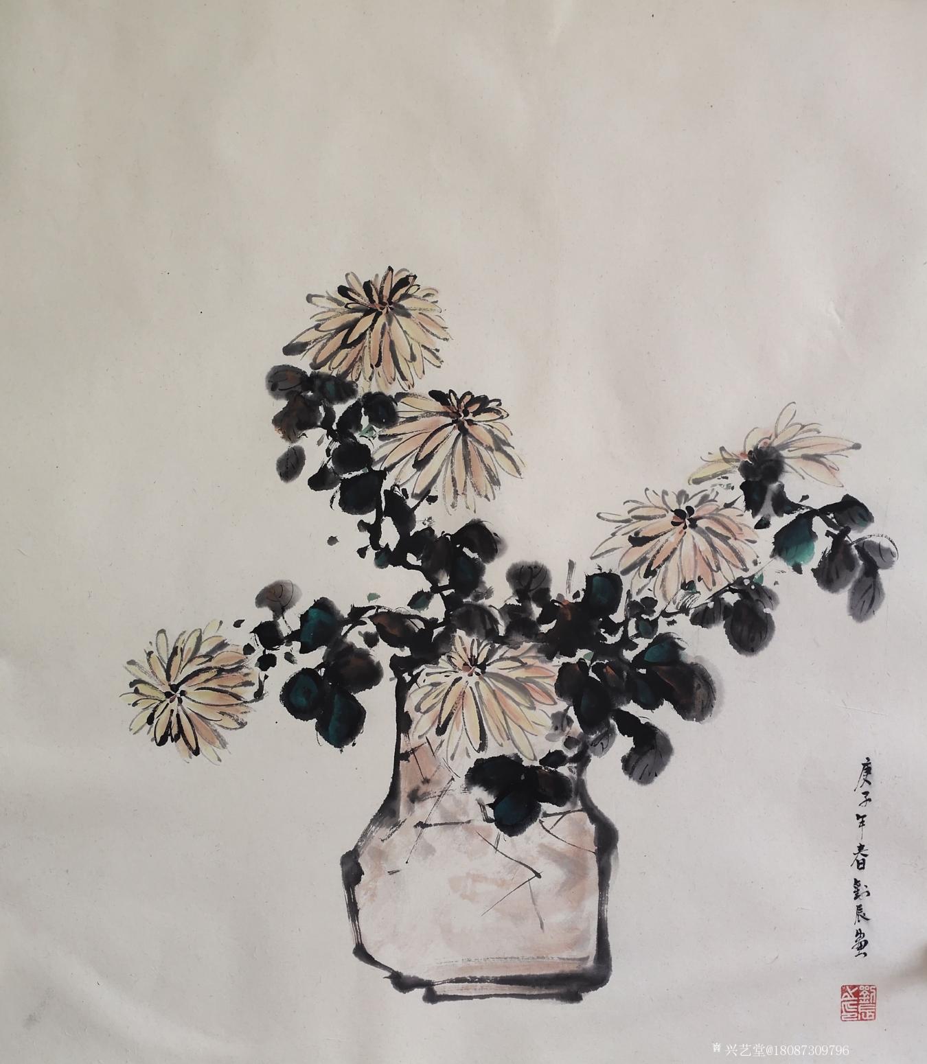 18087309796国画作品《清正高雅菊》