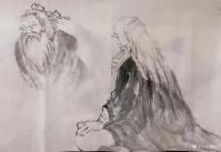 艺术家尚建国日记:国画人物山水画《将遇良才千局少》，尚建国创作于壬寅年春月。作【图0】