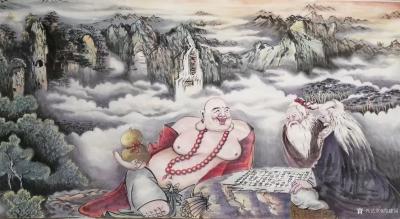 尚建国日记-国画人物山水画《将遇良才千局少》，尚建国创作于壬寅年春月。作品尺寸六尺整张、16【图3】