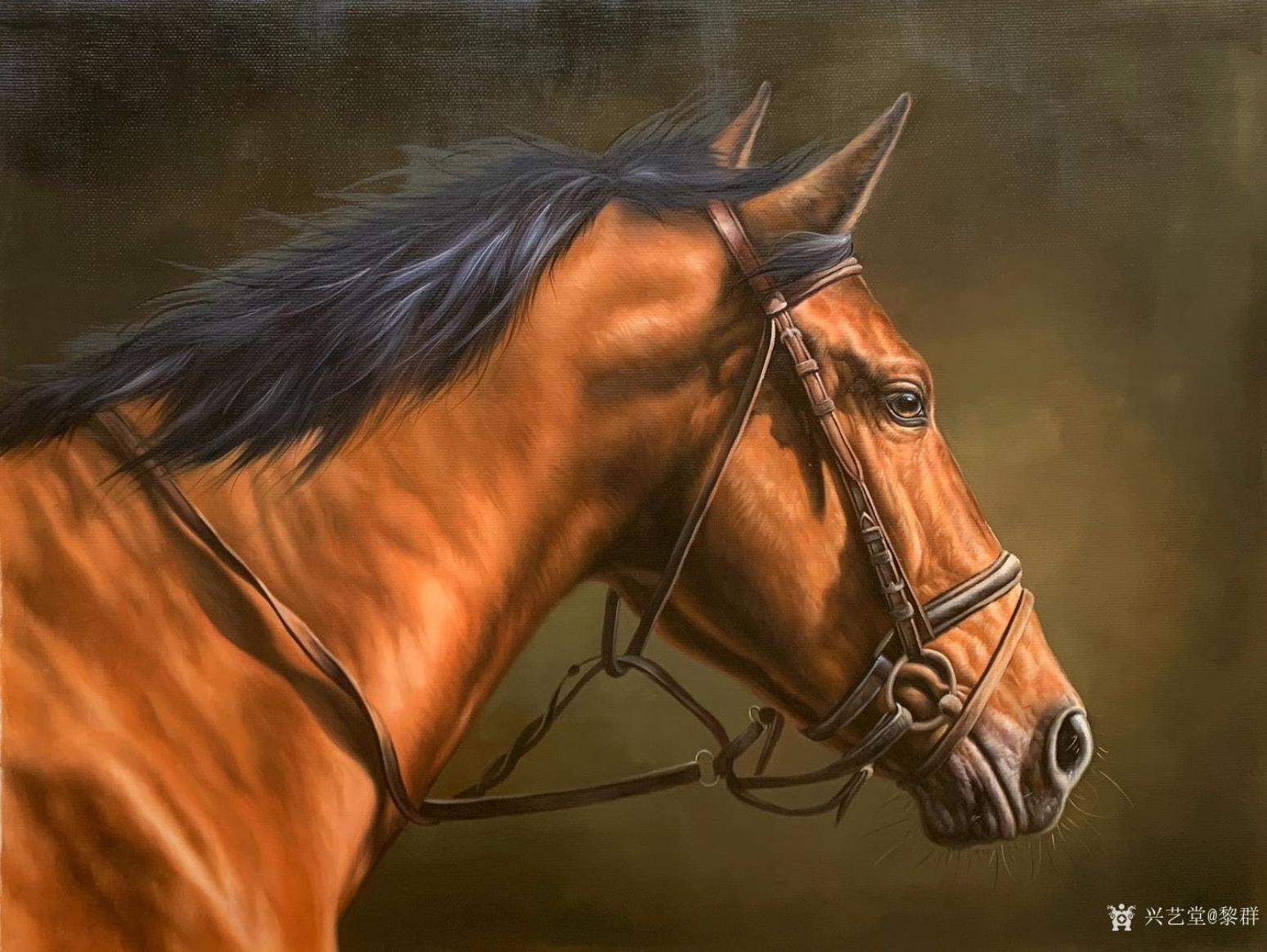 黎群油画作品《《一马当先》》【图0】