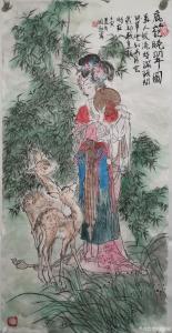 艺术品图片：艺术家张国超国画作品名称《鹿苑晚翠图》价格800.00 元