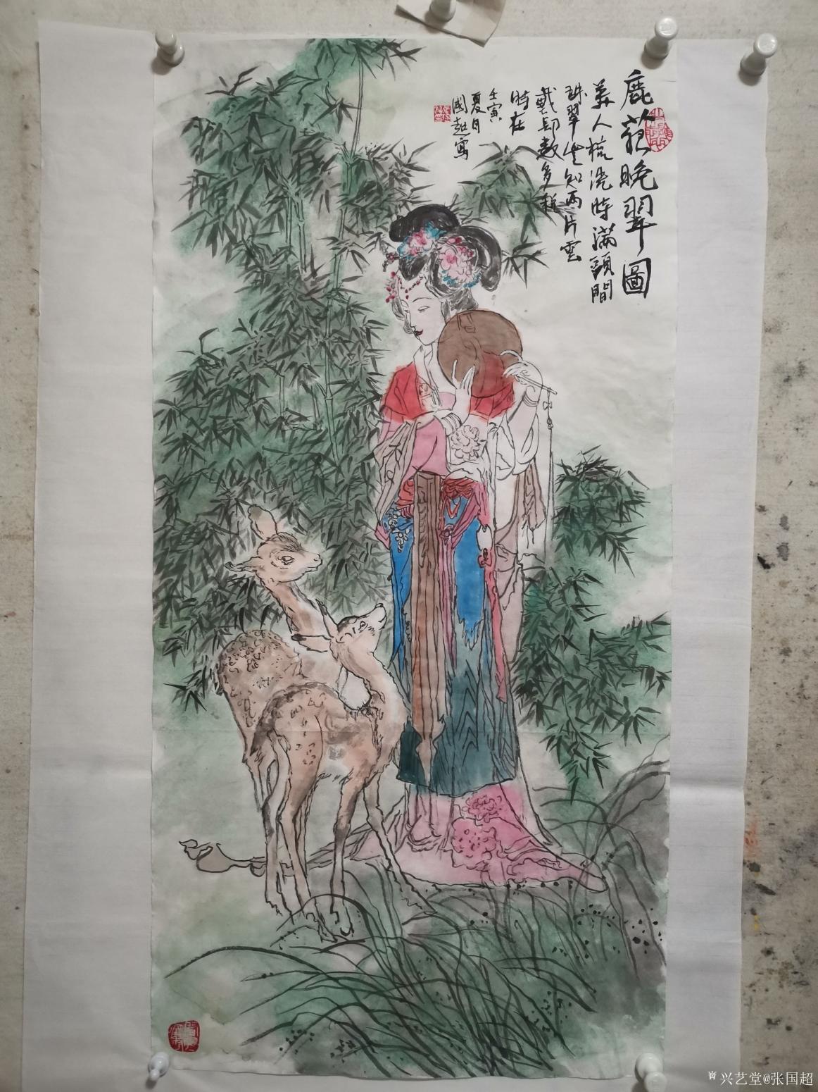 张国超国画作品《鹿苑晚翠图》【图5】