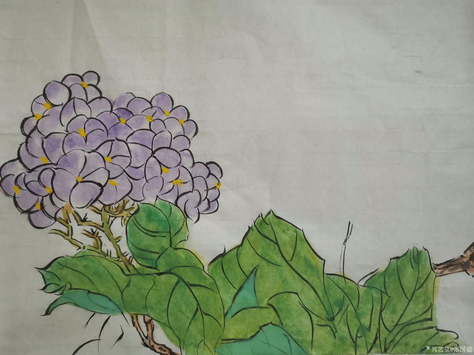 张国超国画作品《绣球小鸟》【图0】