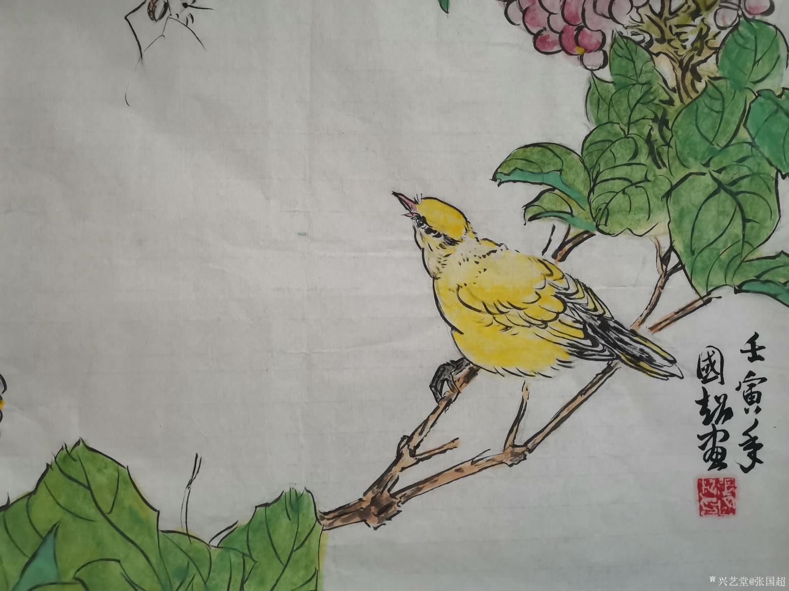 张国超国画作品《绣球小鸟》【图3】