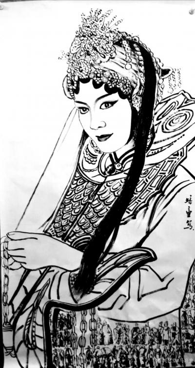 马培童日记-《青衣与花旦》马培童焦墨画感悟笔记-童心写历（148）
  花旦，是中国戏曲旦【图1】