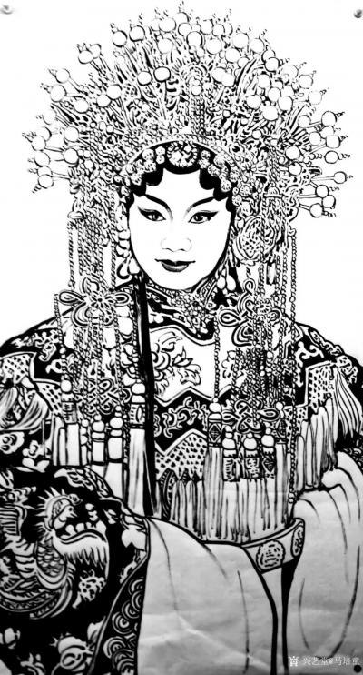 马培童日记-《青衣与花旦》马培童焦墨画感悟笔记-童心写历（148）
  花旦，是中国戏曲旦【图2】