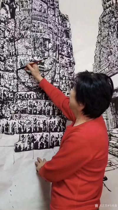 马培童日记-《刻在命里的坚强》马培童焦墨画感悟笔记-童心写历（149）
  功业成就得富荣【图4】