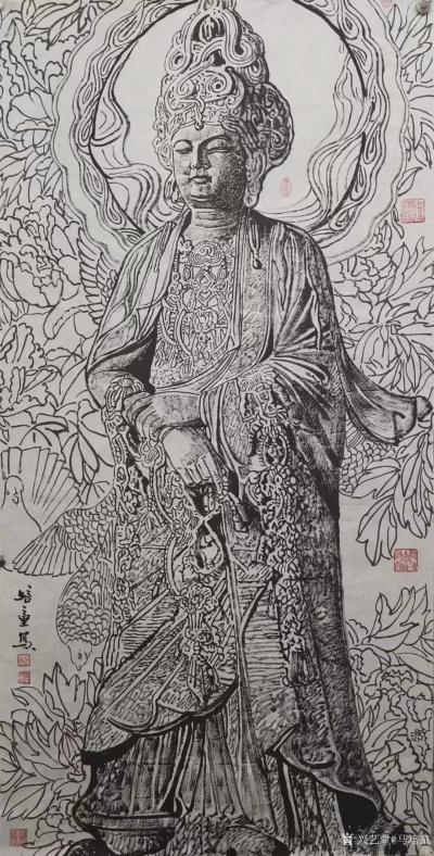 马培童日记-《画焦墨以苦作舟》马培童焦墨画感悟笔记-童心写历（150）
  在焦墨石窟佛造【图2】