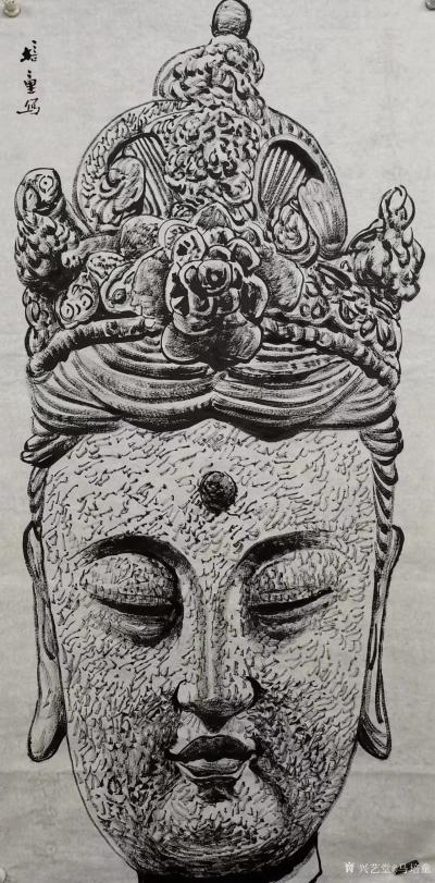 马培童日记-《画焦墨以苦作舟》马培童焦墨画感悟笔记-童心写历（150）
  在焦墨石窟佛造【图3】