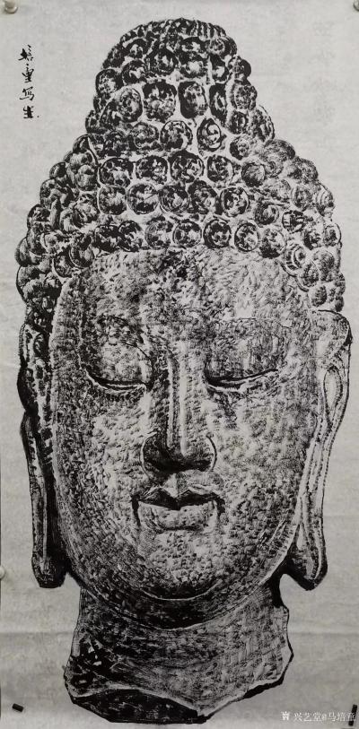 马培童日记-《画焦墨以苦作舟》马培童焦墨画感悟笔记-童心写历（150）
  在焦墨石窟佛造【图4】