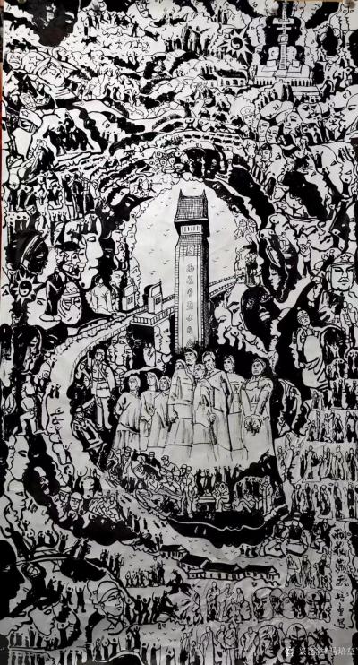 马培童日记-《象外有心、心中有佛》马培童焦墨画感悟笔记-童心写历（151）
  焦墨画枯笔【图1】