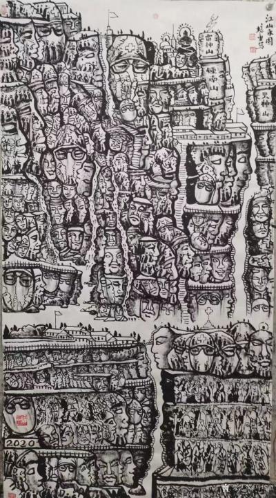 马培童日记-《象外有心、心中有佛》马培童焦墨画感悟笔记-童心写历（151）
  焦墨画枯笔【图4】