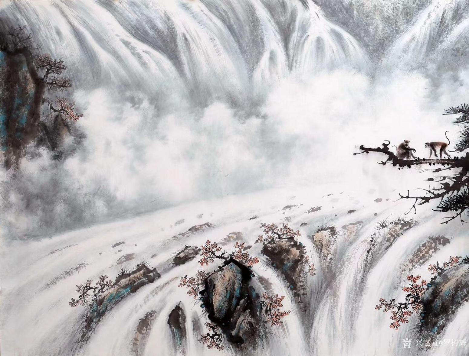 罗树辉国画作品《天寿图》【图1】