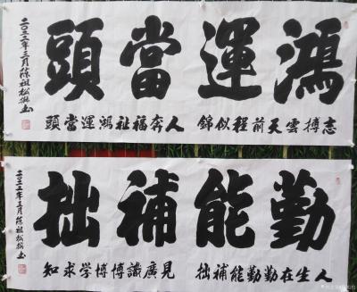 陈祖松日记-书法作品文字
龙行天下：  龙行天下前程远，凤舞太空出彩多。
天道酬勤：  【图4】