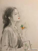 艺术家马国斌日记:马国斌美女肖像画系列作品，或清雅或性感或仗剑行天涯，欢迎定制【图0】