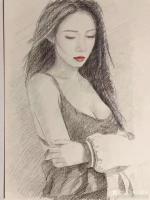 艺术家马国斌日记:马国斌美女肖像画系列作品，或清雅或性感或仗剑行天涯，欢迎定制【图1】