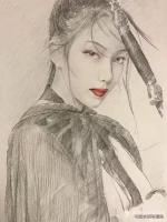 艺术家马国斌日记:马国斌美女肖像画系列作品，或清雅或性感或仗剑行天涯，欢迎定制【图2】