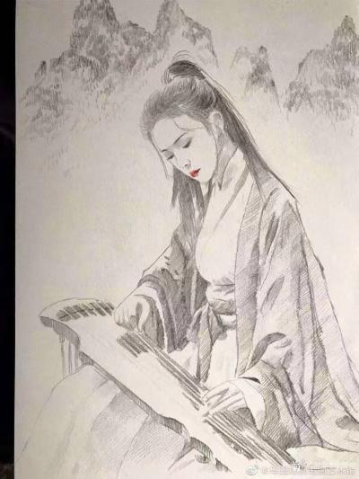 马国斌日记-马国斌美女肖像画系列作品，或清雅或性感或仗剑行天涯，欢迎定制。
撑一把油纸伞，【图4】