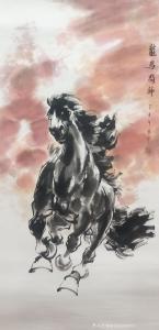 15024848081国画作品《龙马精神》价格160.00元