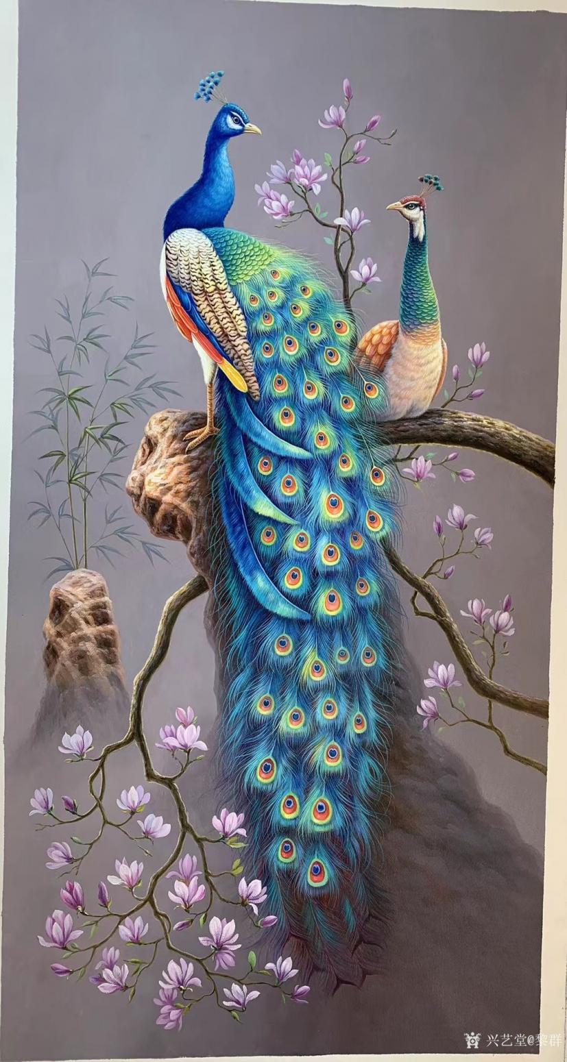 黎群油画作品《《屏沐春风》油画》