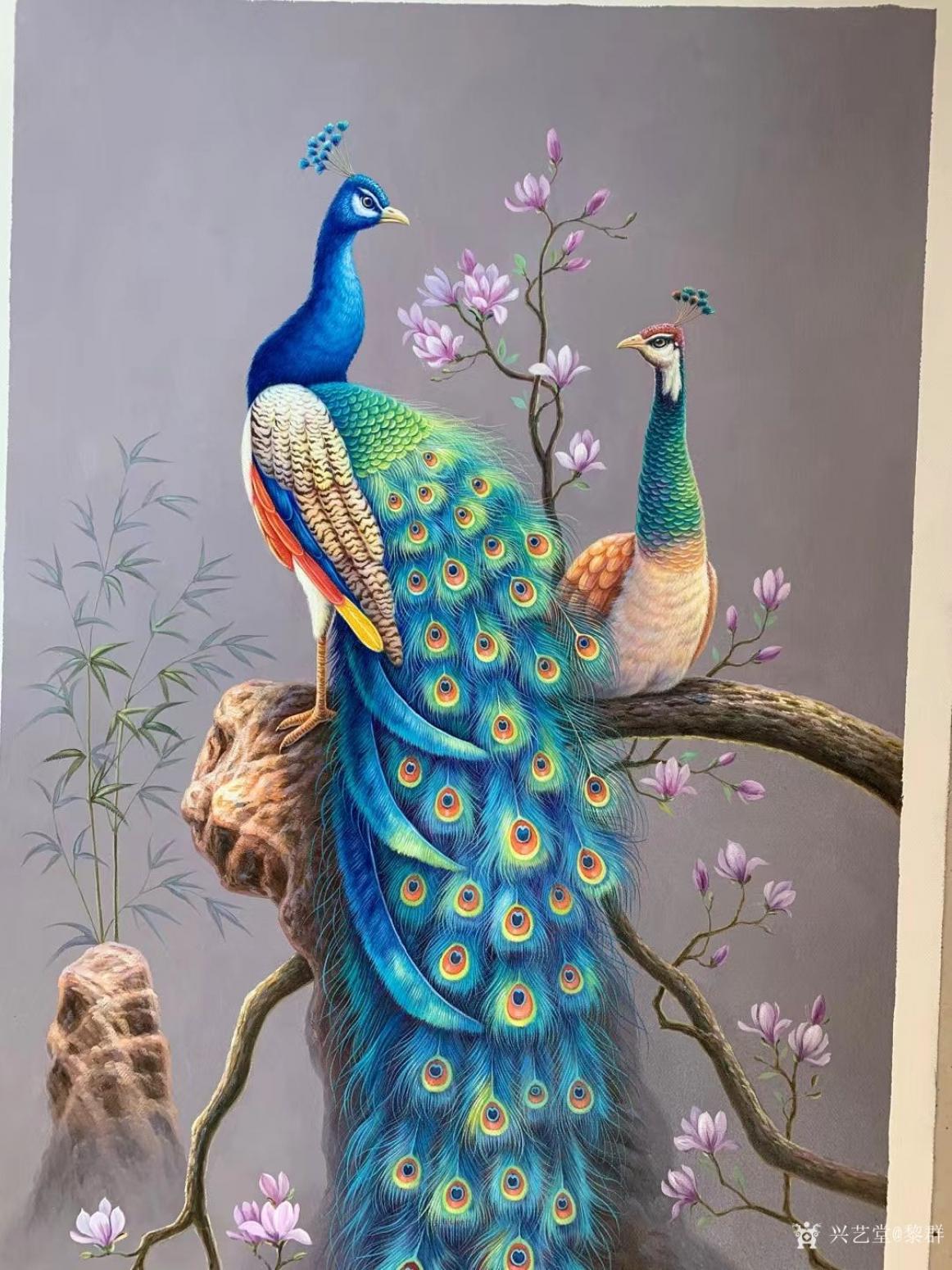 黎群油画作品《《屏沐春风》油画》【图0】