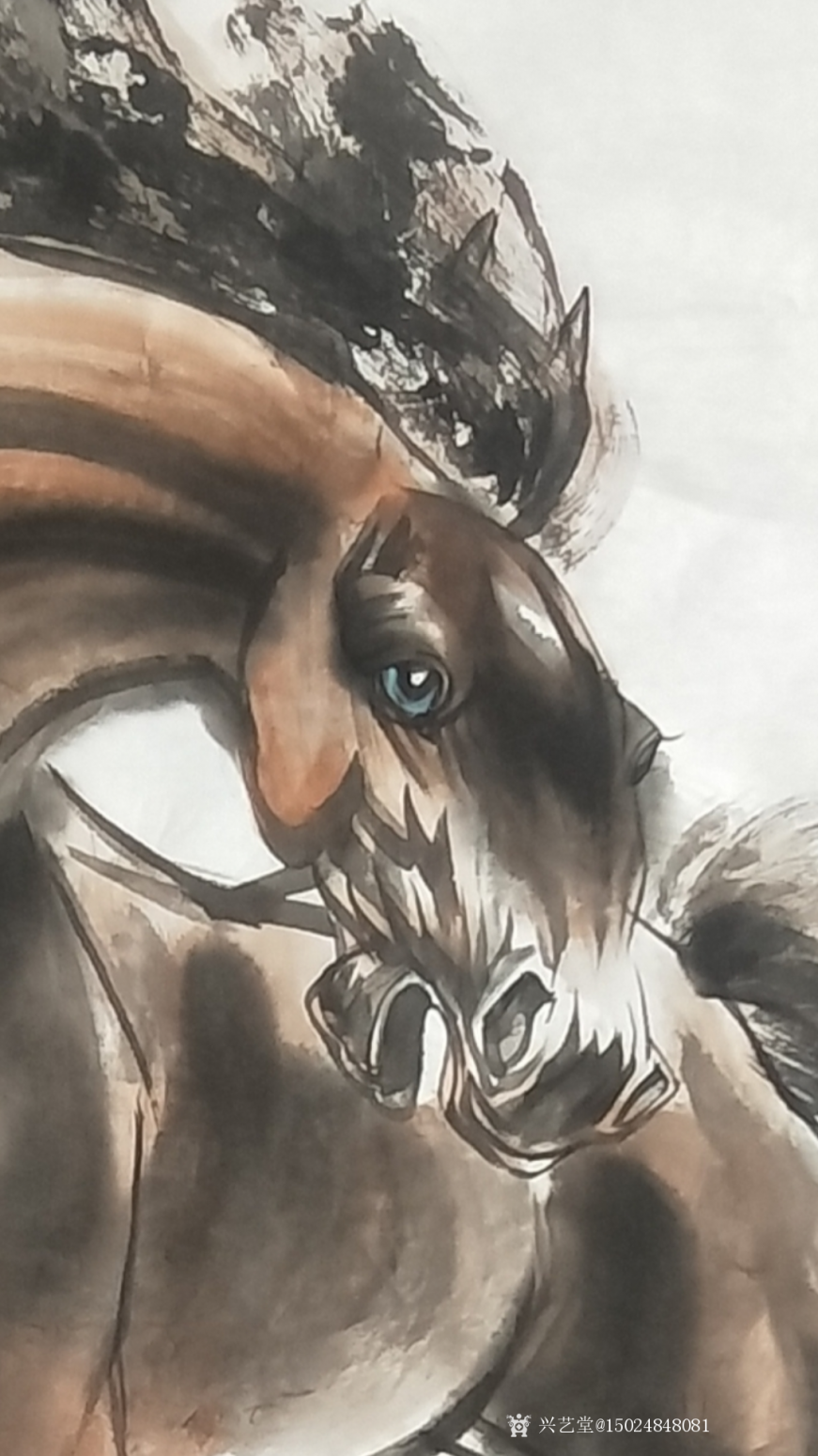 15024848081国画作品《龙马出海》【图1】