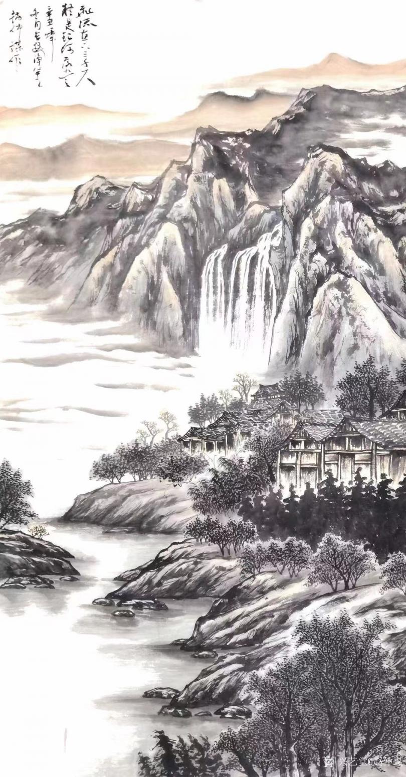 赵仲谋国画作品《山水画》【图0】
