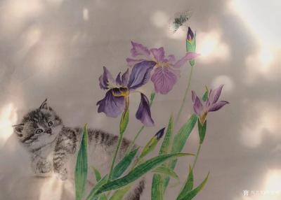 罗虹明日记-国画工笔花鸟画写生作品《鸢尾》，今年潘园黄色的鸢尾多，已经开满了河塘，你还不去打【图1】