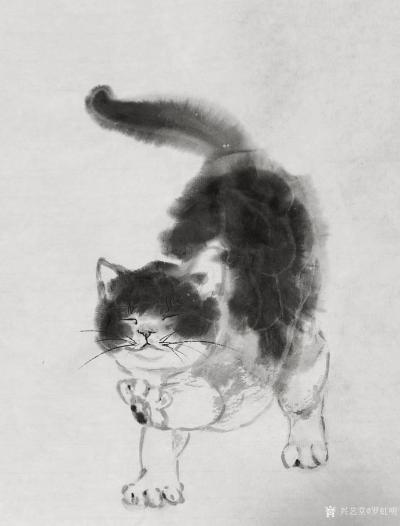 罗虹明日记-这两天画了个小手卷《懒猫》系列，像呆在家里的你吗？疫情反复，没事别乱跑，呆在家里【图9】