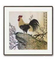 艺术家石广生日记:国画花鸟画作品《金鸡报晓》，壬寅年夏月石广生画。
友人新张【图1】